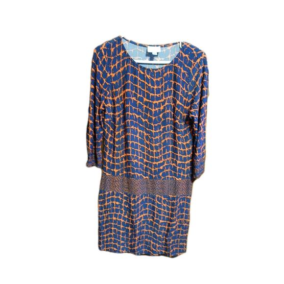 Donna Morgan Dress Womens Size 10 Black & Orange Multicolor Pattern Casual - Picture 1 of 4